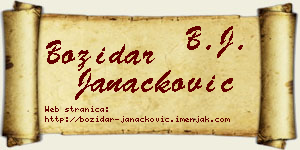 Božidar Janaćković vizit kartica